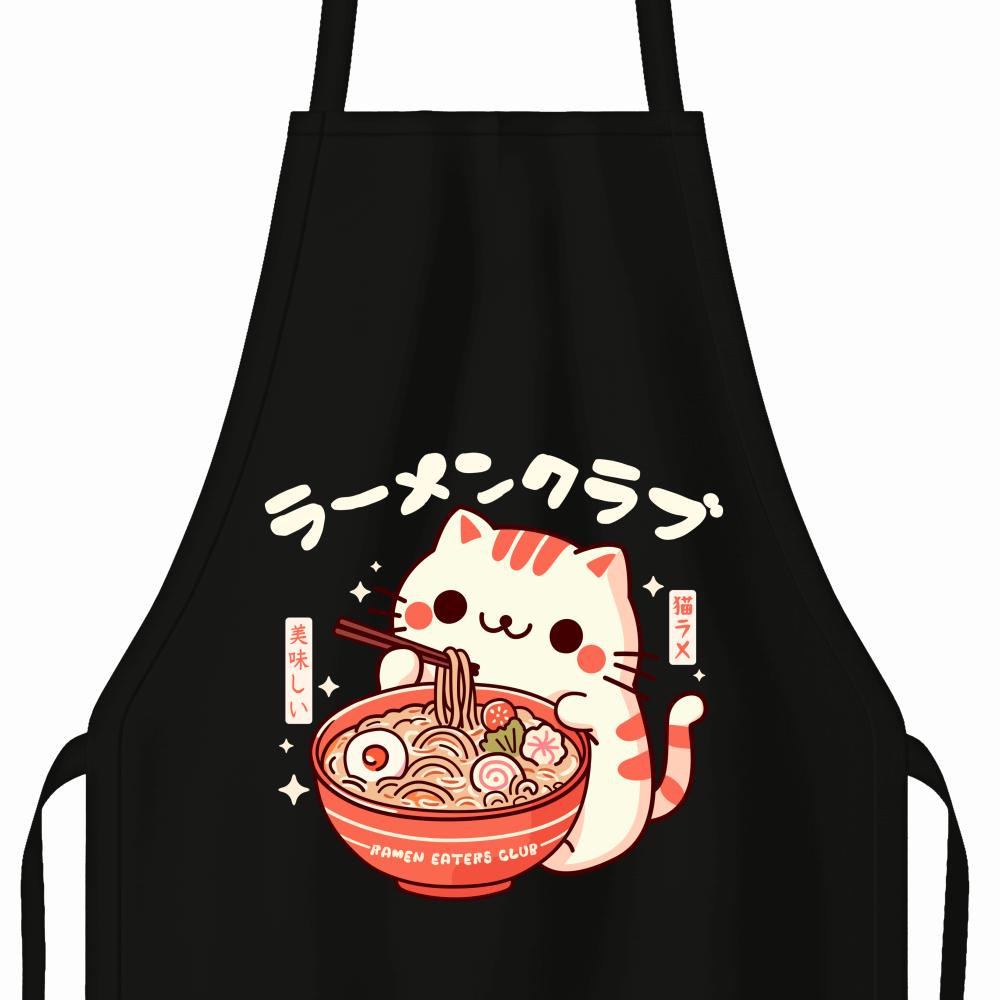 Eat Ramen Cat fartuch kolor czerwony