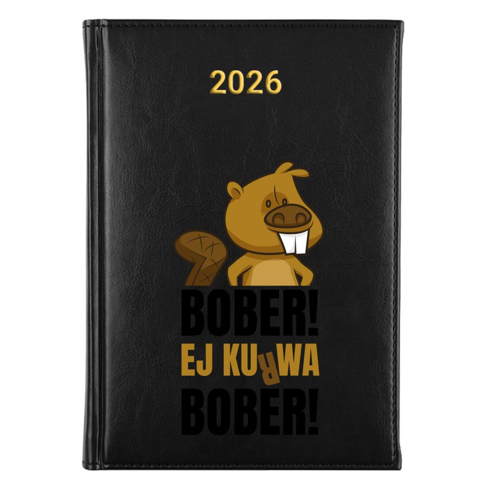 Ej ku*wa bober kalendarz książkowy a5 2026 kolor żółty kalendarz