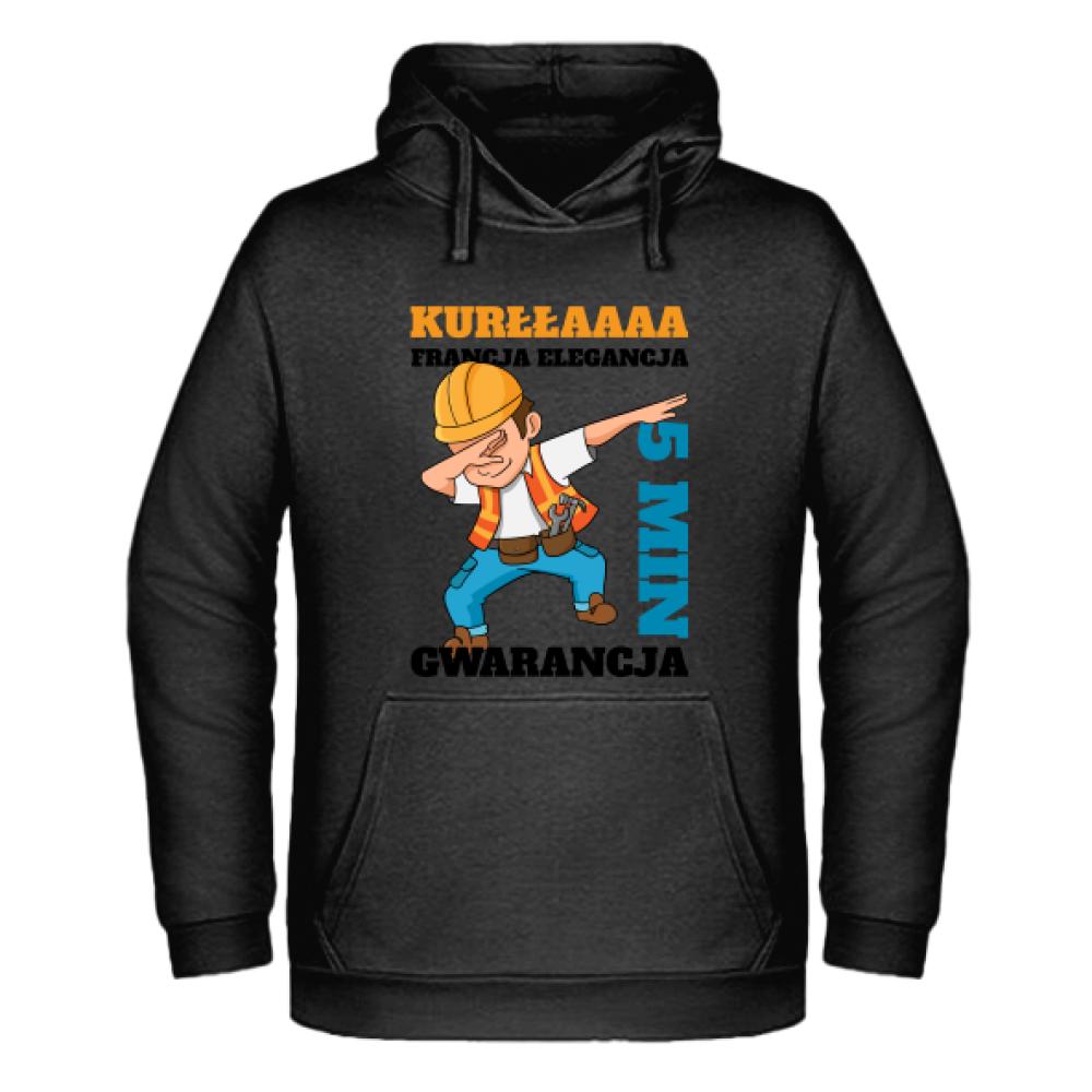 Elegancja Francja Gwarancja bluza męska z kapturem kolor czarnyy