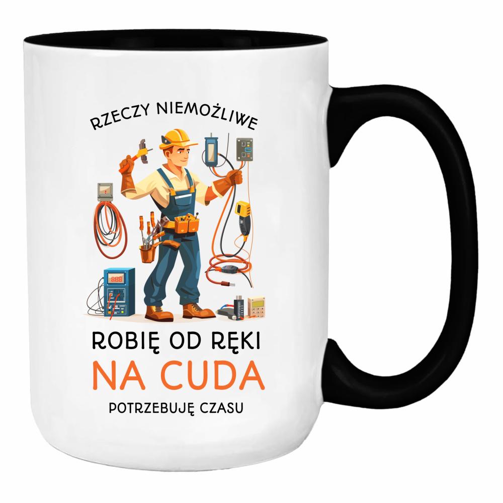 Elektryk Na cuda duży kubek ucho kolor
