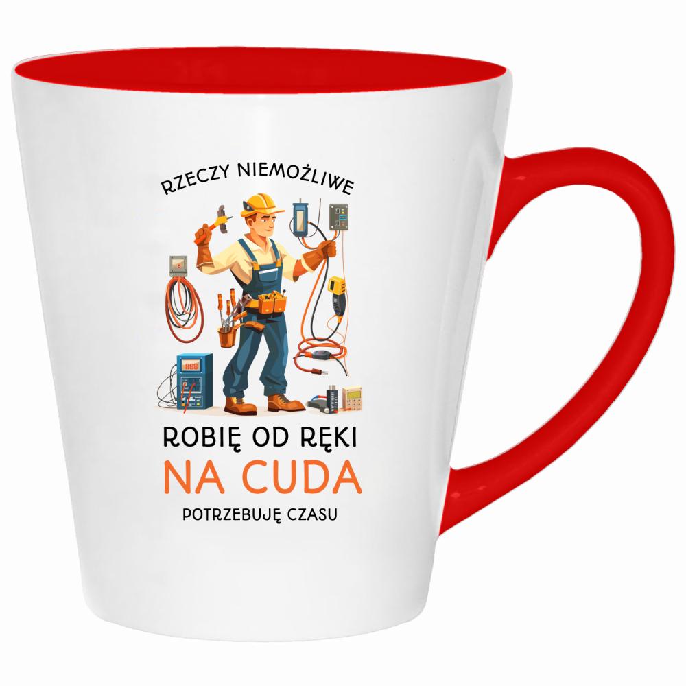Elektryk Na cuda kubek latte kolor czerwony latte
