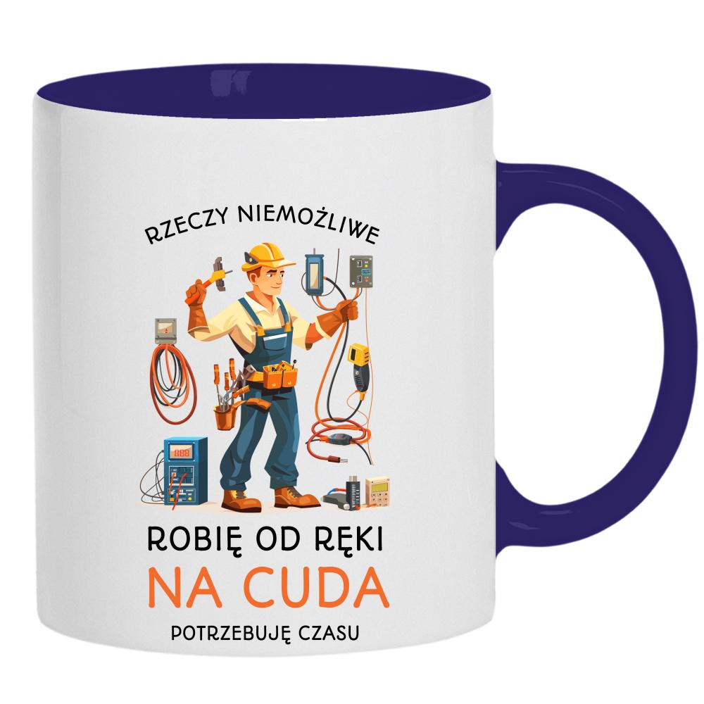 Elektryk Na cuda kubek ucho kolor kolor navy