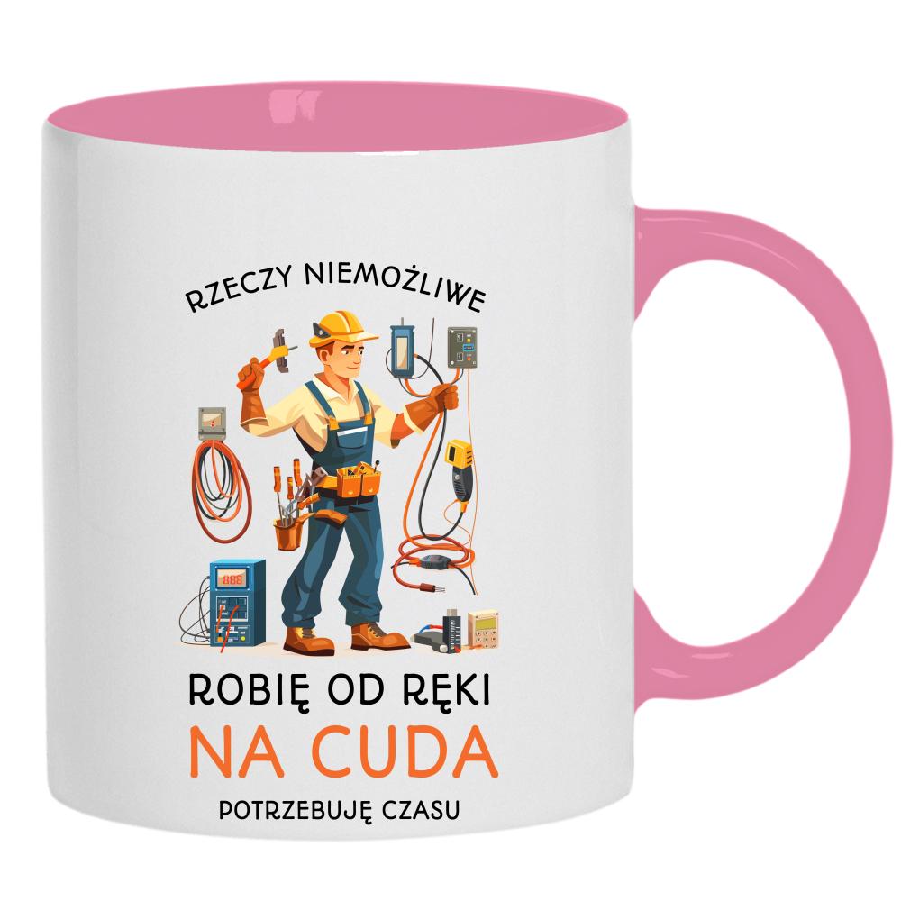 Elektryk Na cuda kubek ucho kolor kolor różowy
