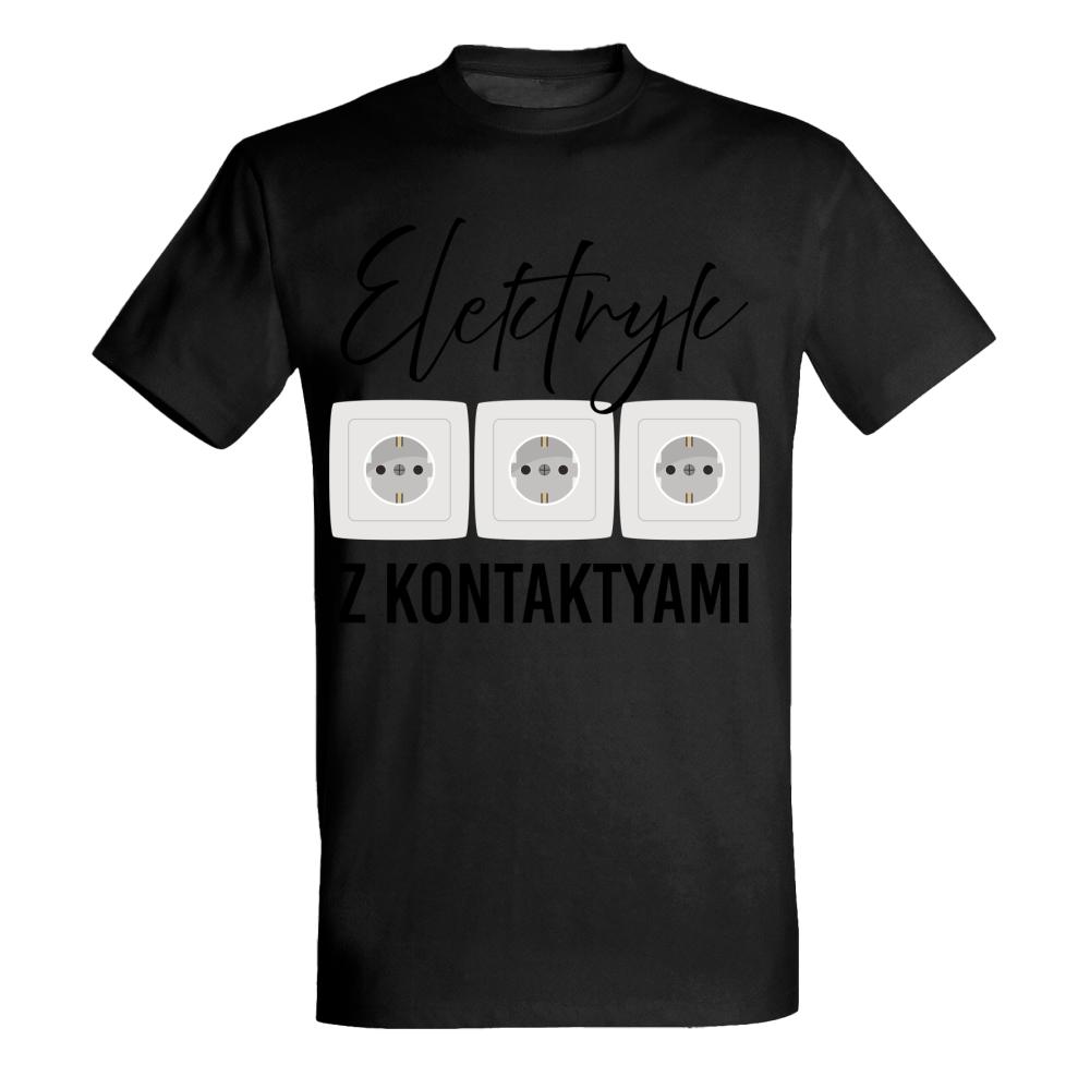 Elektryk z kontaktami koszulka męska kolor navy