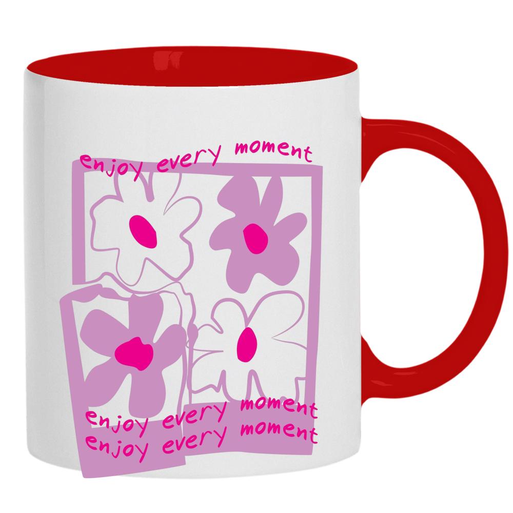 Enjoy Every Moment Flowers kubek ucho kolor