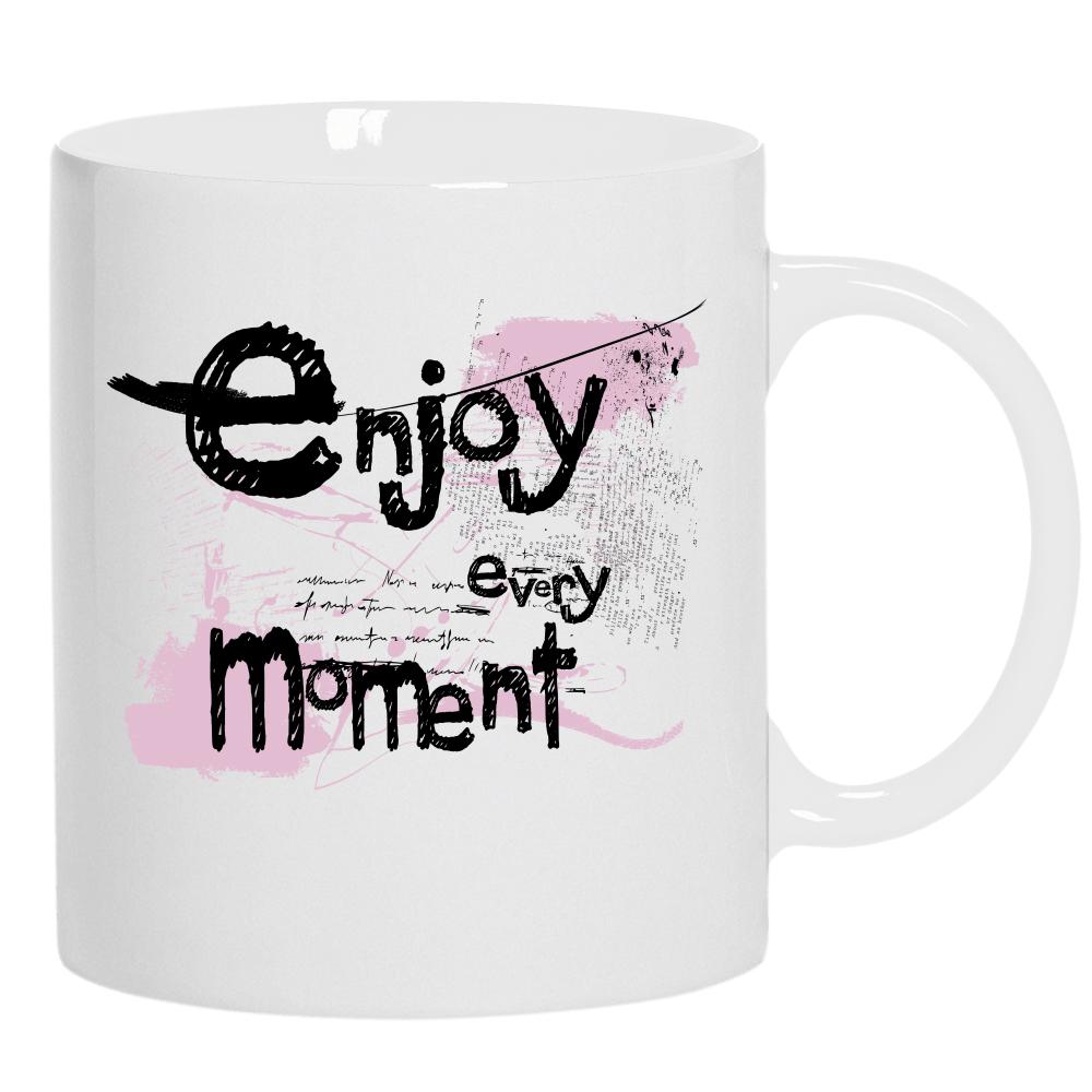 Enjoy every moment kubek ucho kolor kolor biały