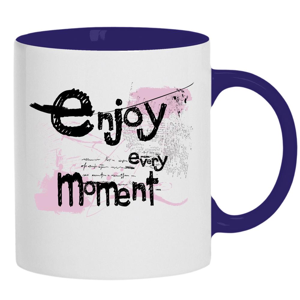 Enjoy every moment kubek ucho kolor kolor navy