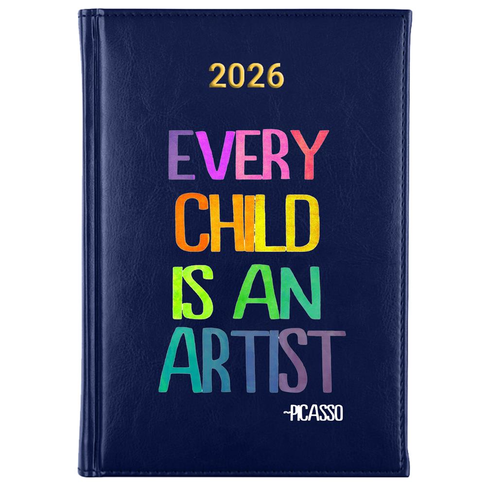 Every child is an artist kalendarz książkowy a5 2026 kolor granatowy
