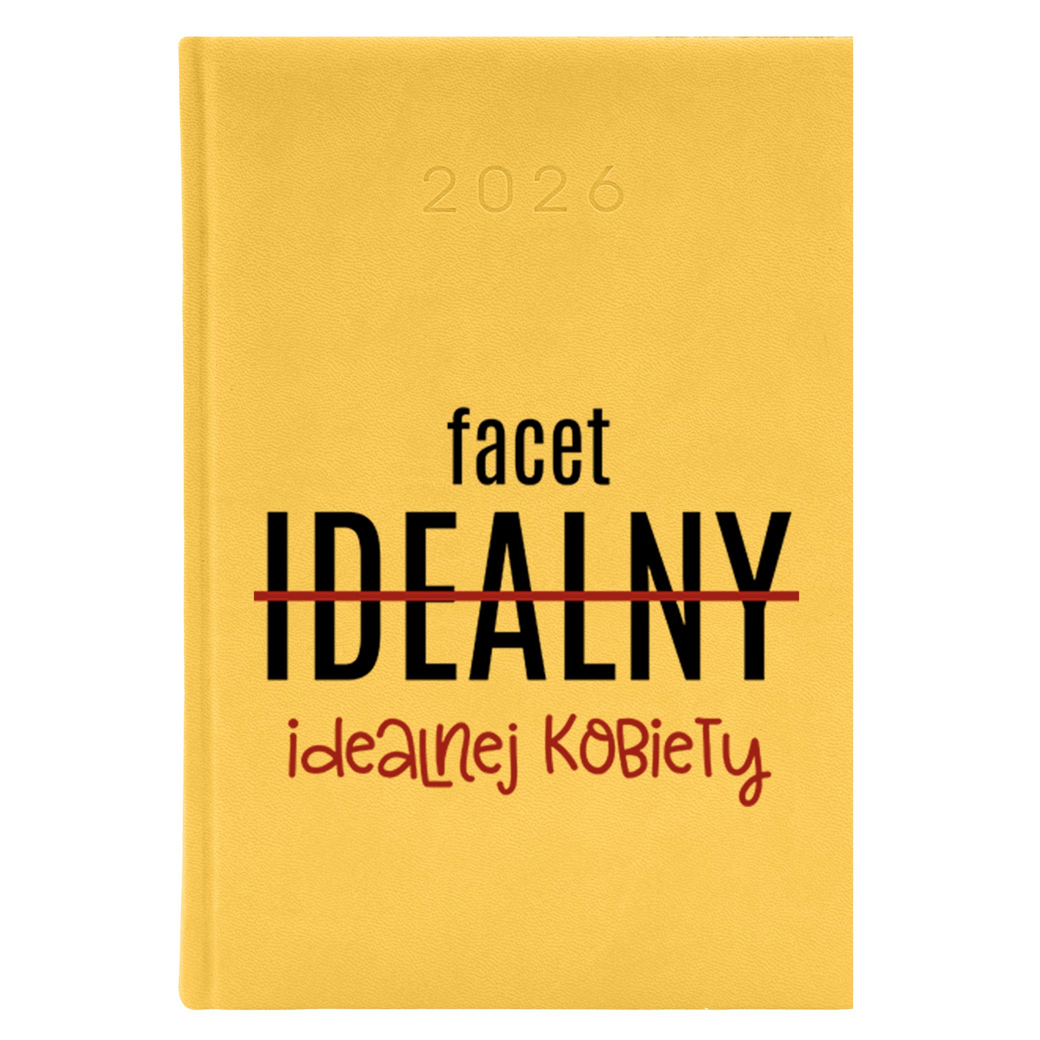Facet idealnej kobiety kalendarz książkowy a5 2026 kolor żółty kalendarz