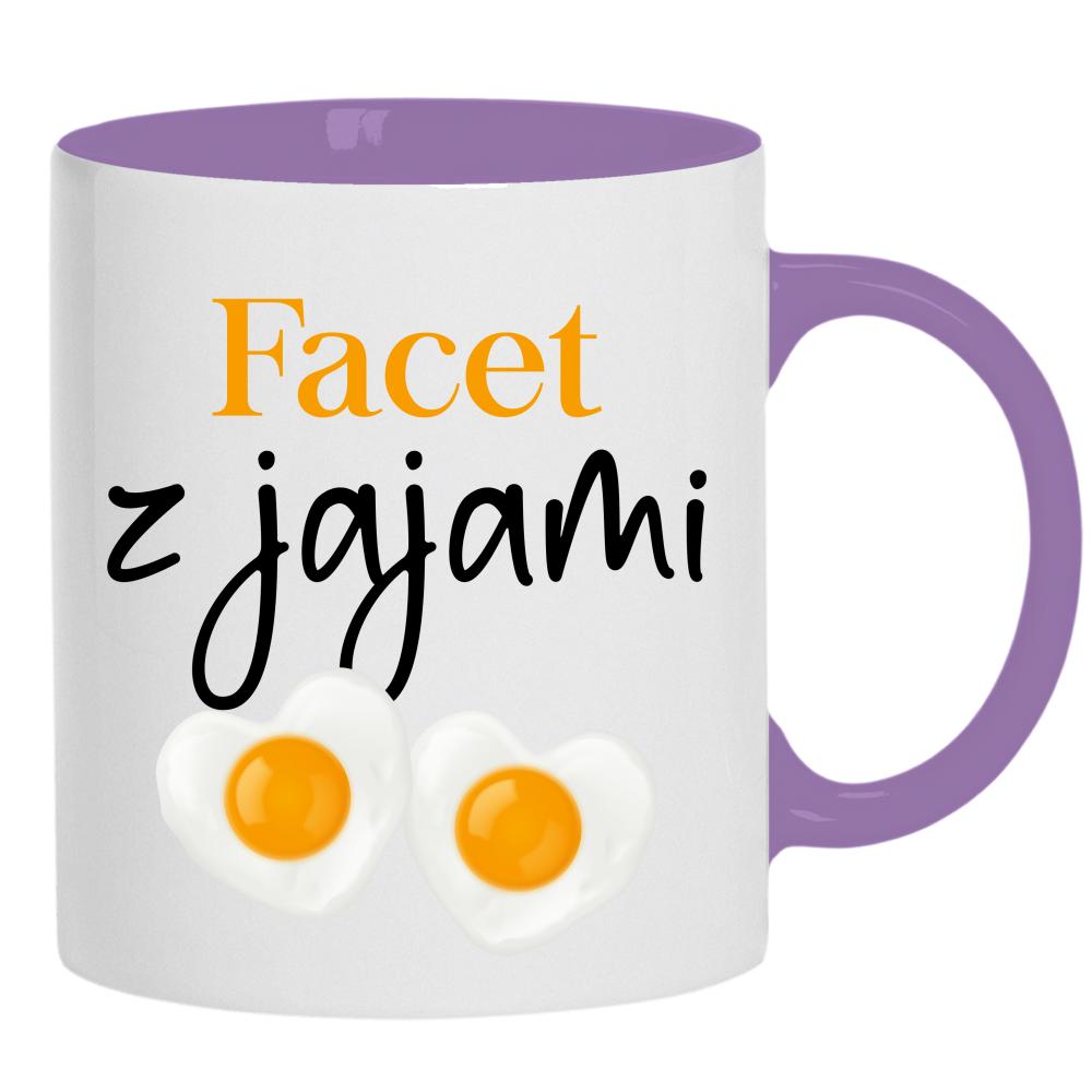 FACET Z JAJAMI 2 kubek ucho kolor kolor jasnofioletowy