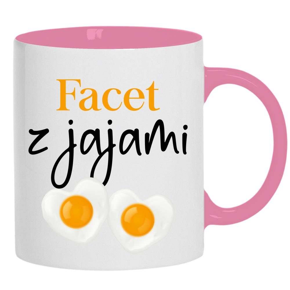 FACET Z JAJAMI 2 kubek ucho kolor kolor różowy