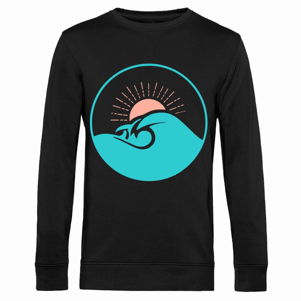 Fala i zachód słońca bluza męska bez kaptura