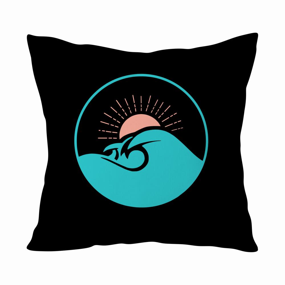 Fala i zachód słońca poduszka