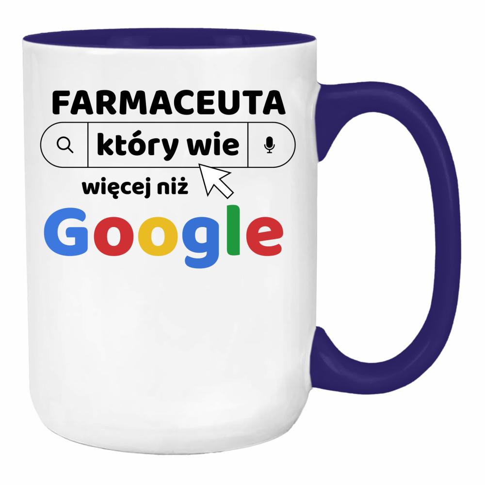 Farmaceuta, który wie więcej niż Google duży kubek ucho kolor kolor navy