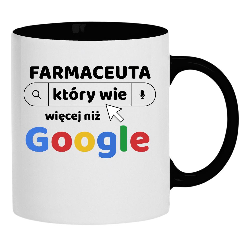 Farmaceuta, który wie więcej niż Google kubek ucho kolor kolor czarnyy