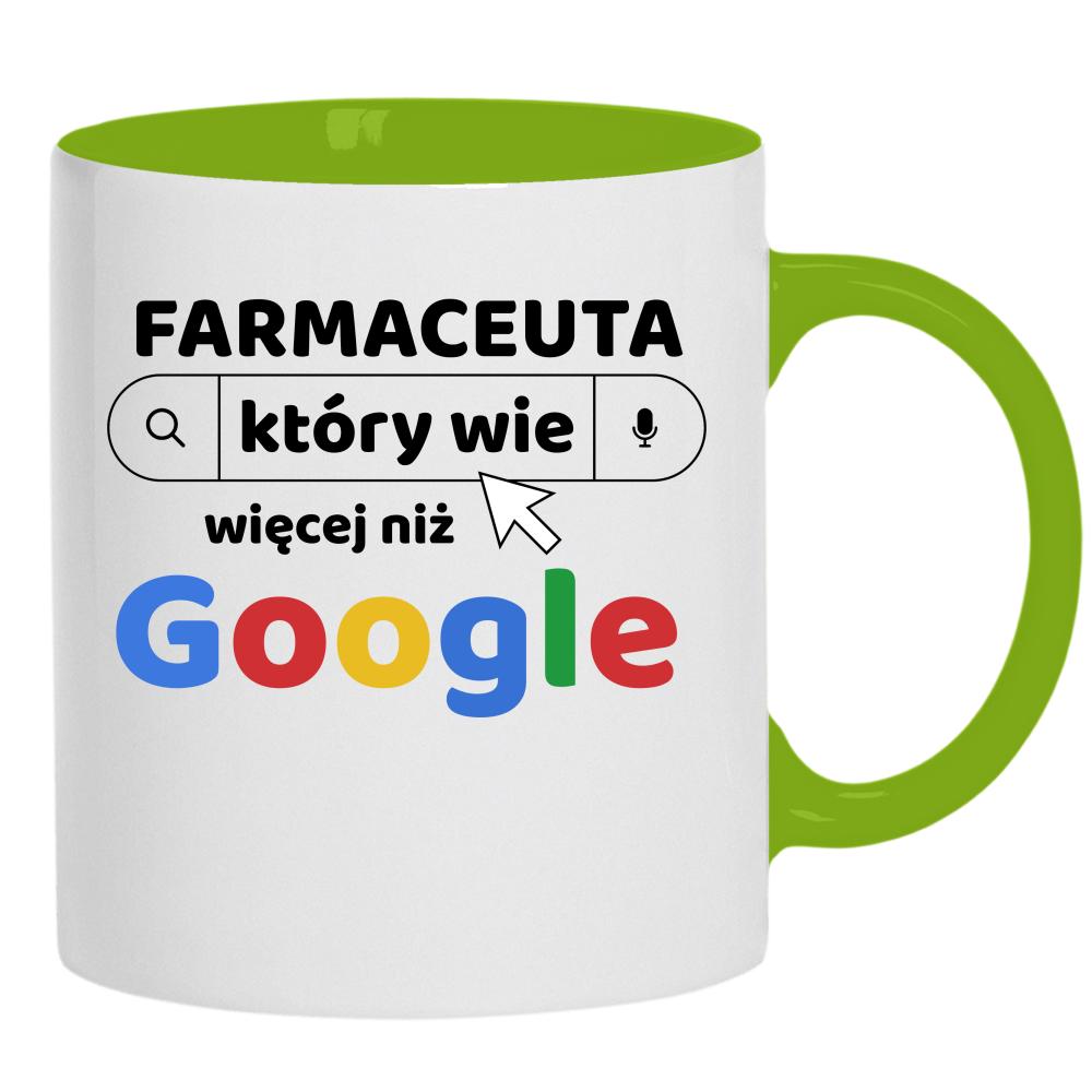 Farmaceuta, który wie więcej niż Google kubek ucho kolor kolor zielony
