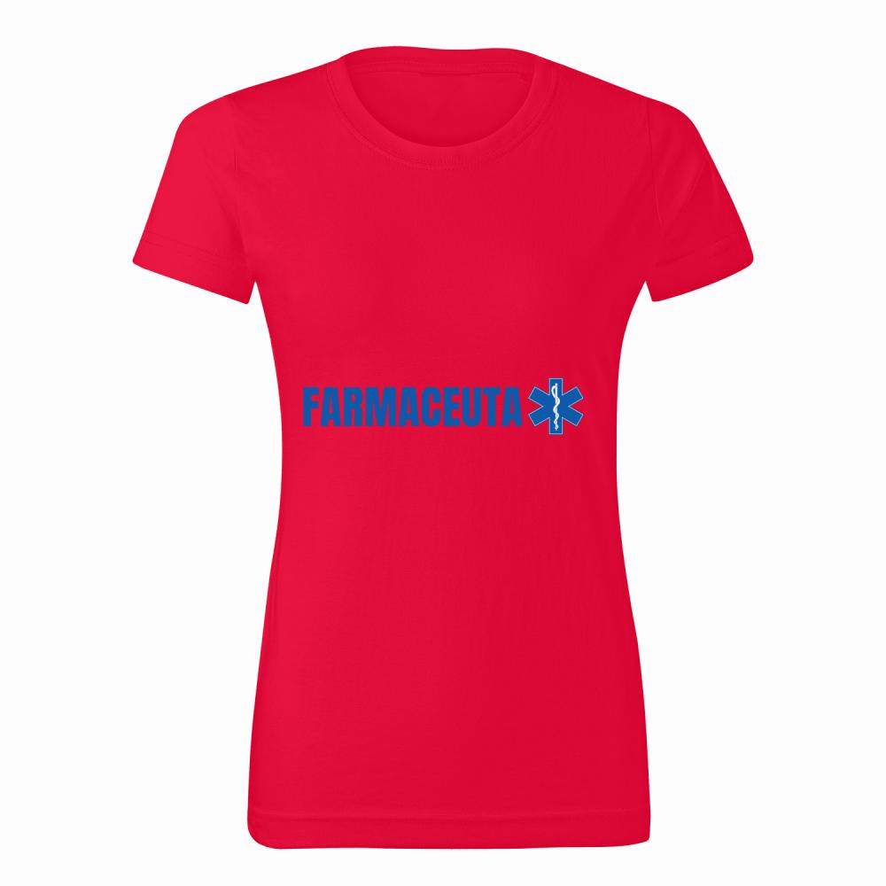 Farmaceuta koszulka damska kolor czerwony