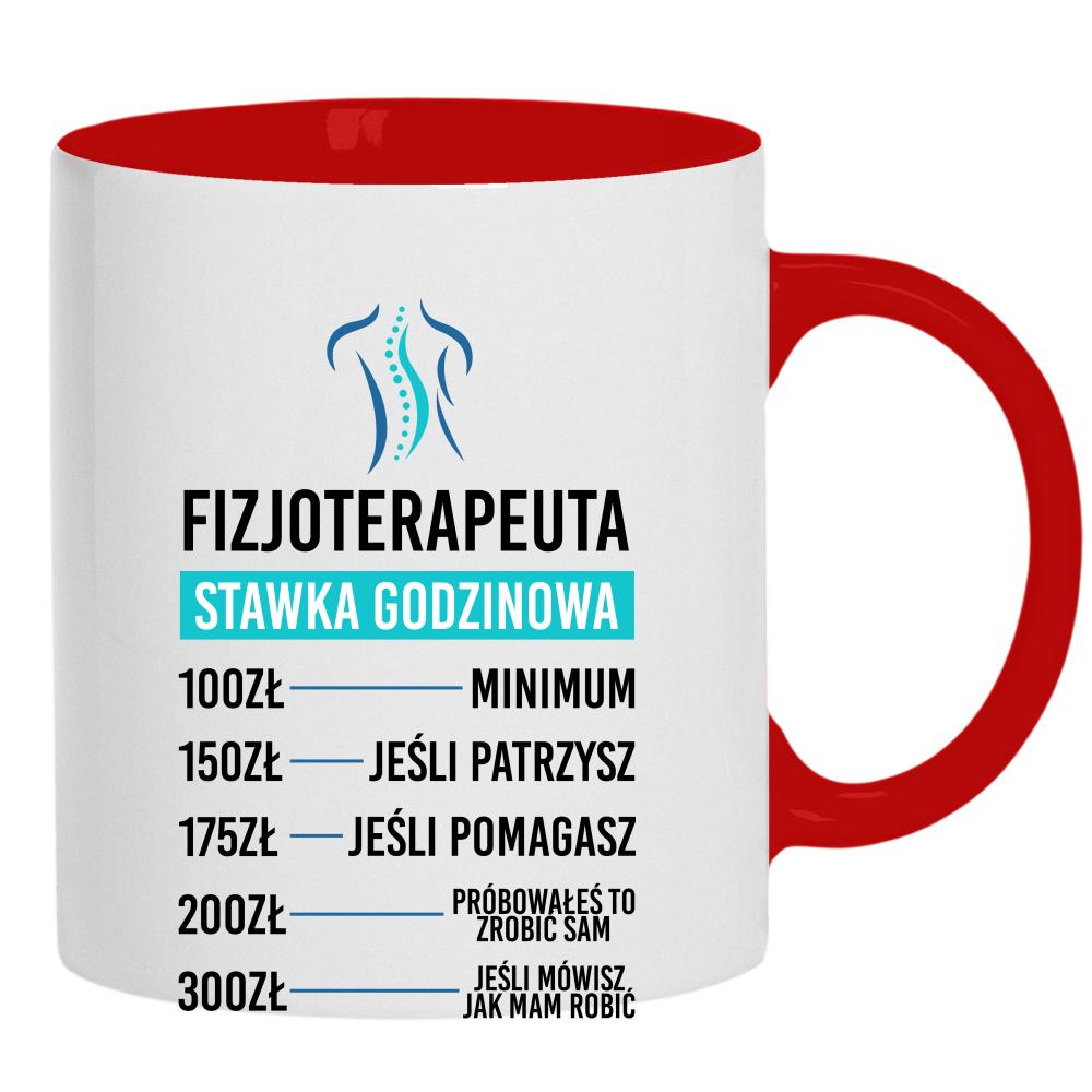 Fizjoterapeuta. Stawka godzinowa kubek ucho kolor