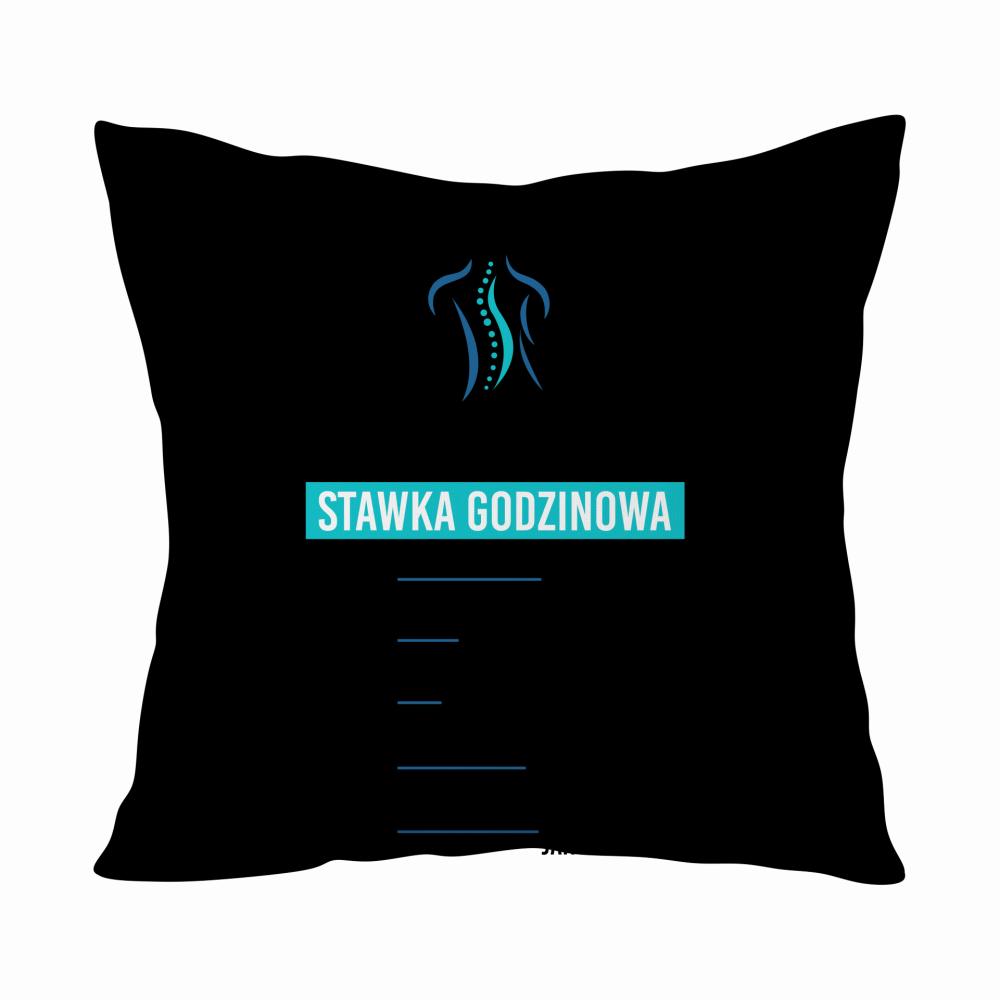 Fizjoterapeuta. Stawka godzinowa poduszka kolor navy