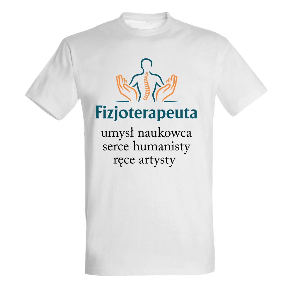 Fizjoterapeuta umysł naukowca serce humanisty koszulka męska