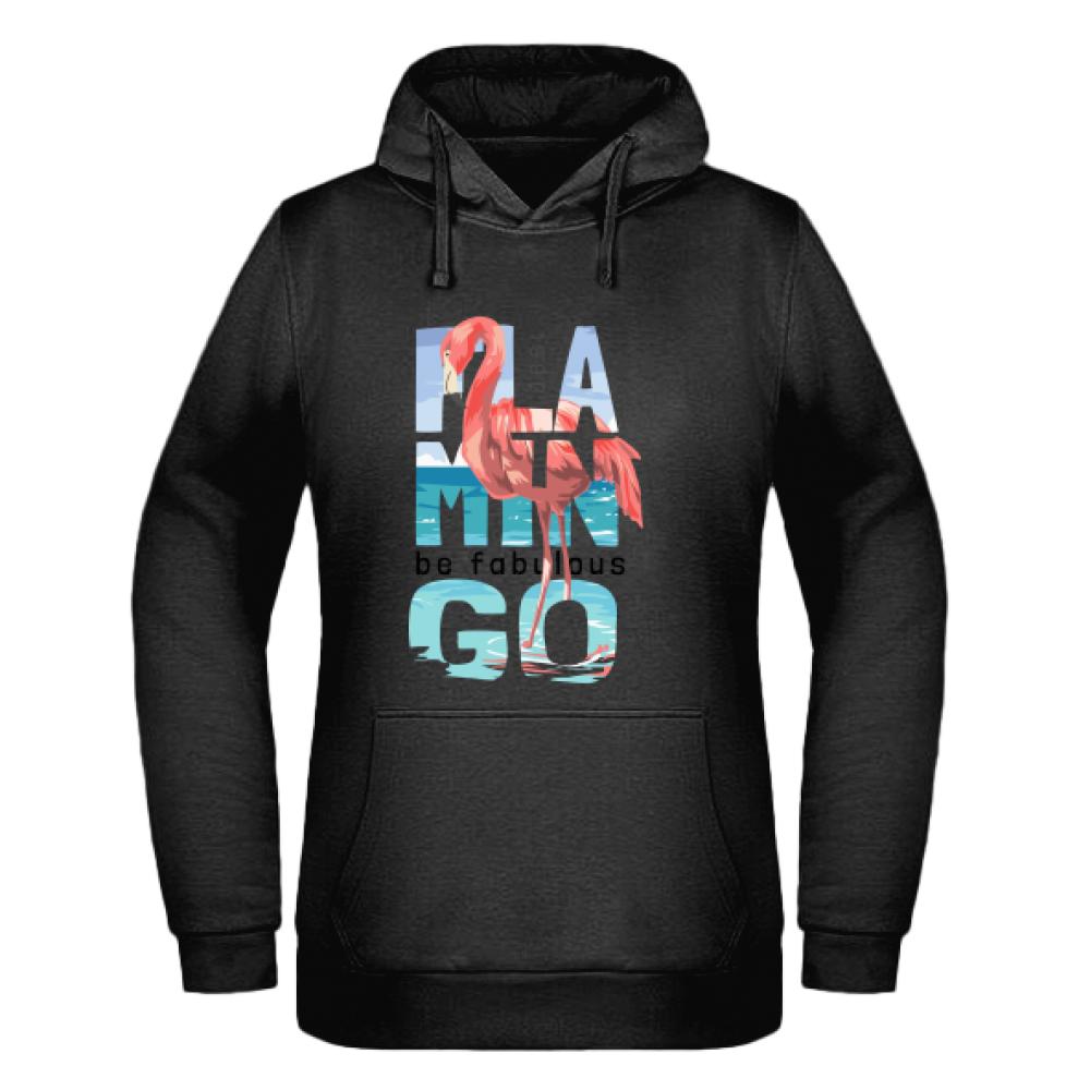 Flamingo bluza damska z kapturem kolor red