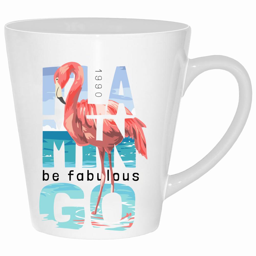 Flamingo kubek latte