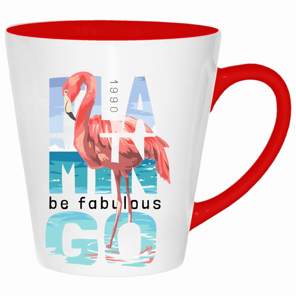 Flamingo kubek latte kolor czerwony latte