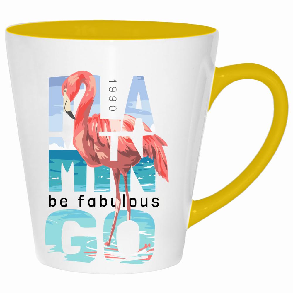 Flamingo kubek latte kolor żółtyy