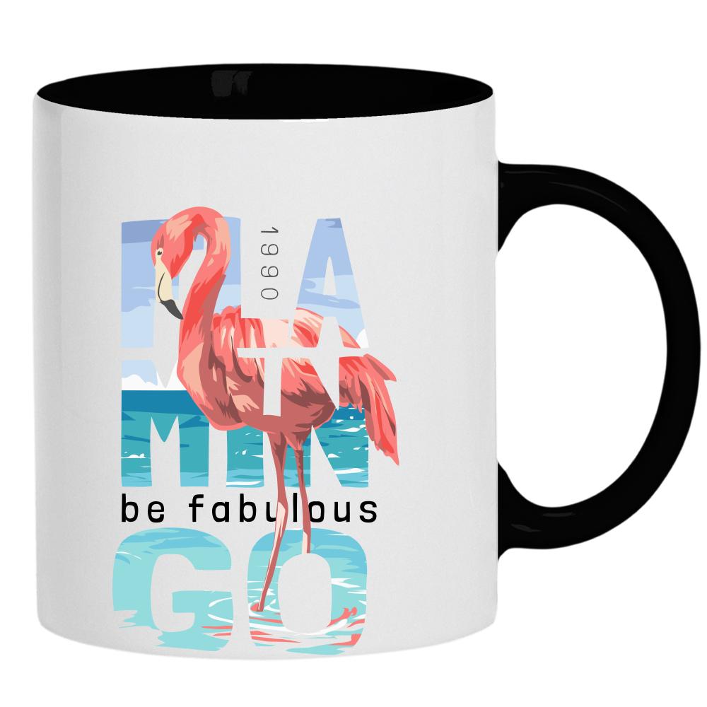 Flamingo kubek ucho kolor kolor czarnyy