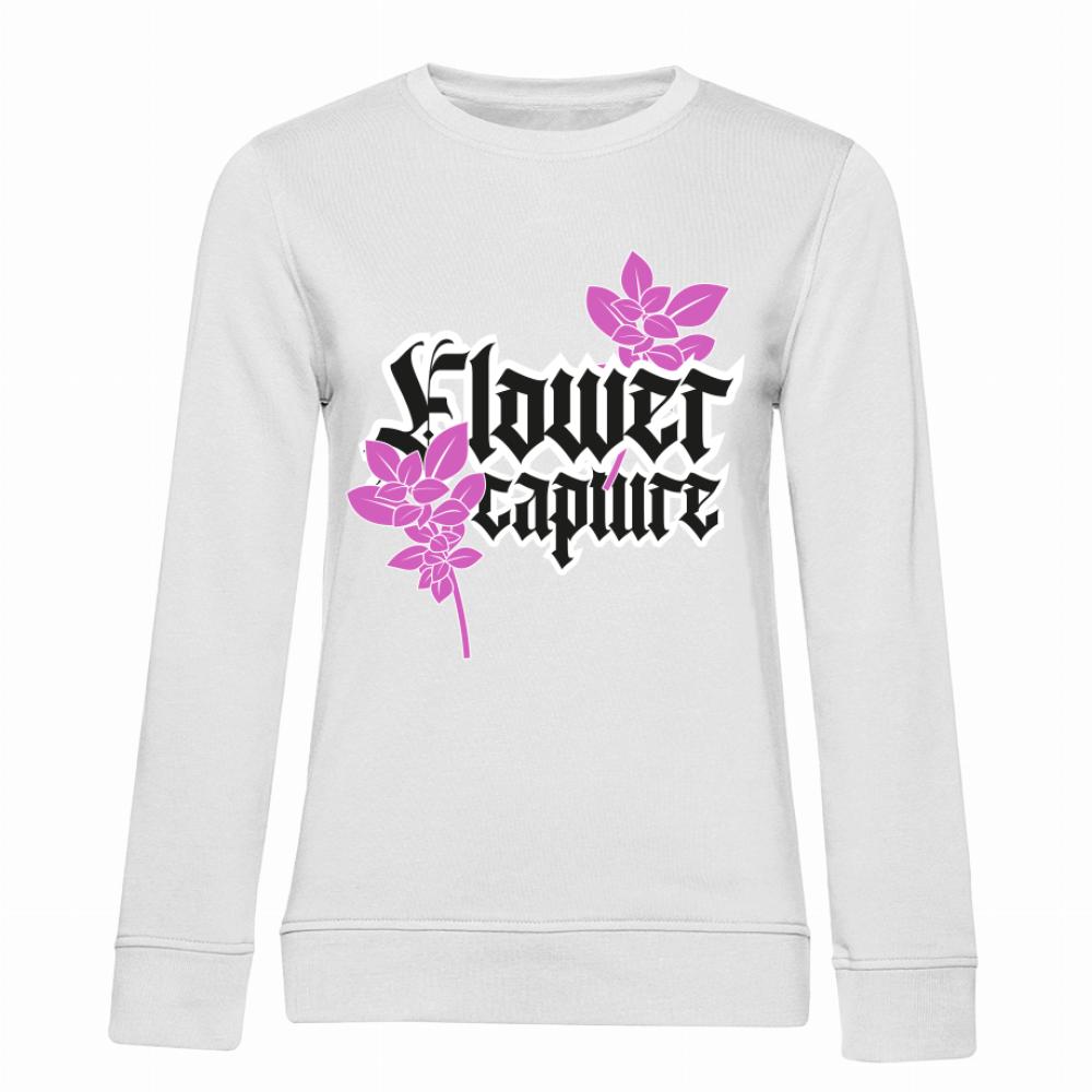 Flower Capture bluza damska bez kaptura kolor biały