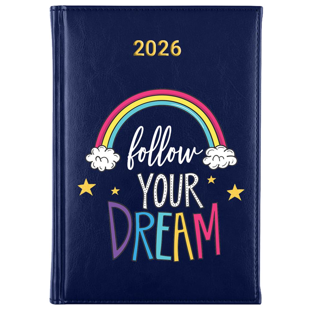Follow Your Dream kalendarz książkowy a5 2026 kolor granatowy