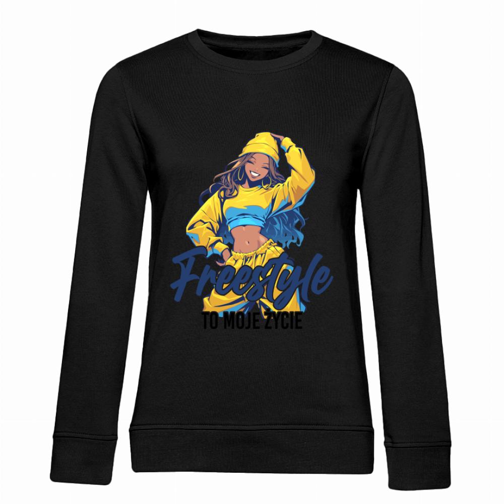 Freestyle to moje życie bluza damska bez kaptura kolor różowy