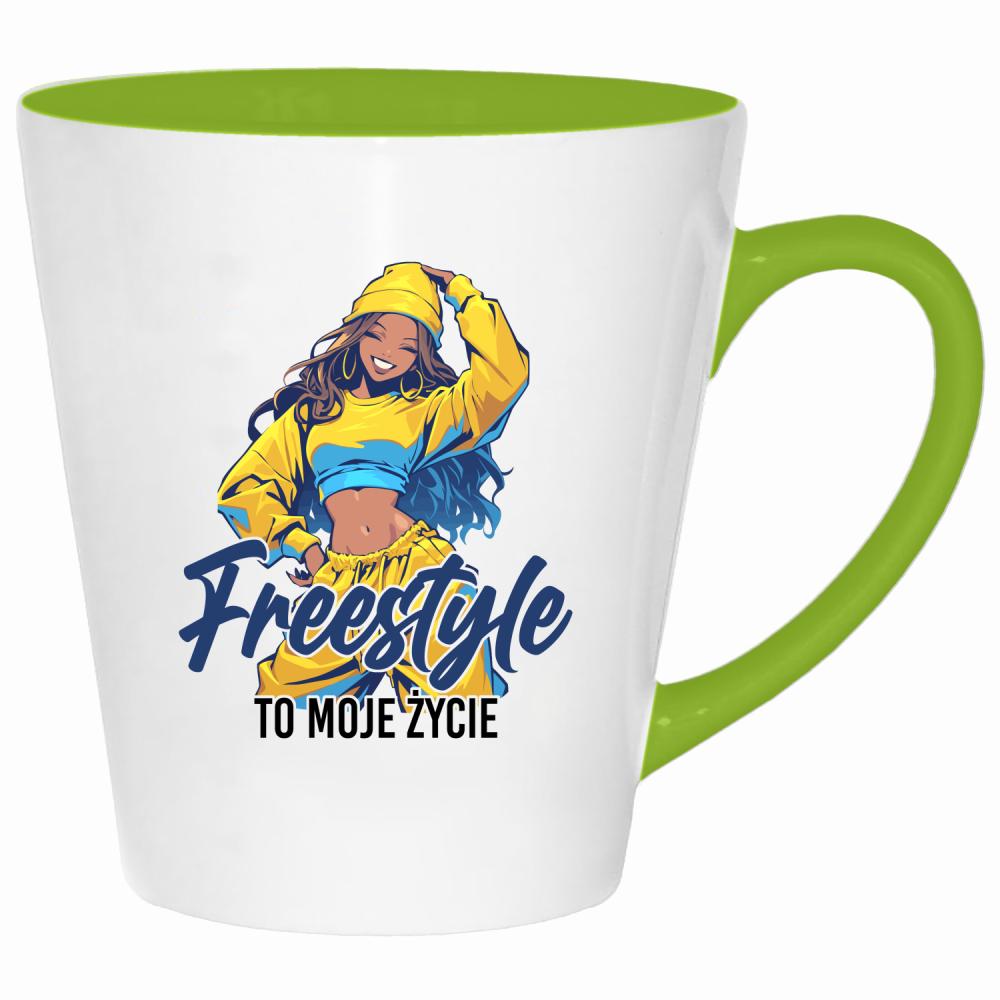 Freestyle to moje życie kubek latte kolor limonka