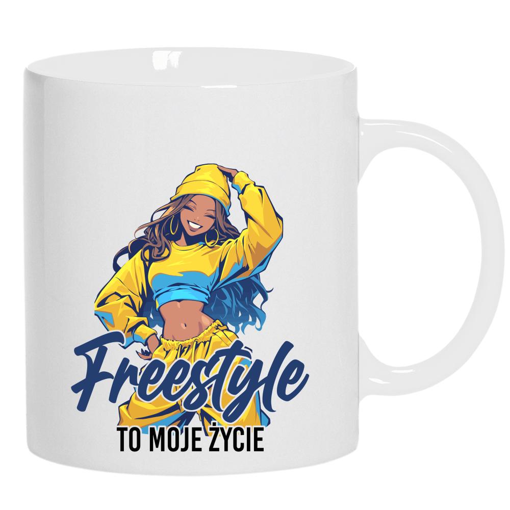 Freestyle to moje życie kubek ucho kolor kolor biały