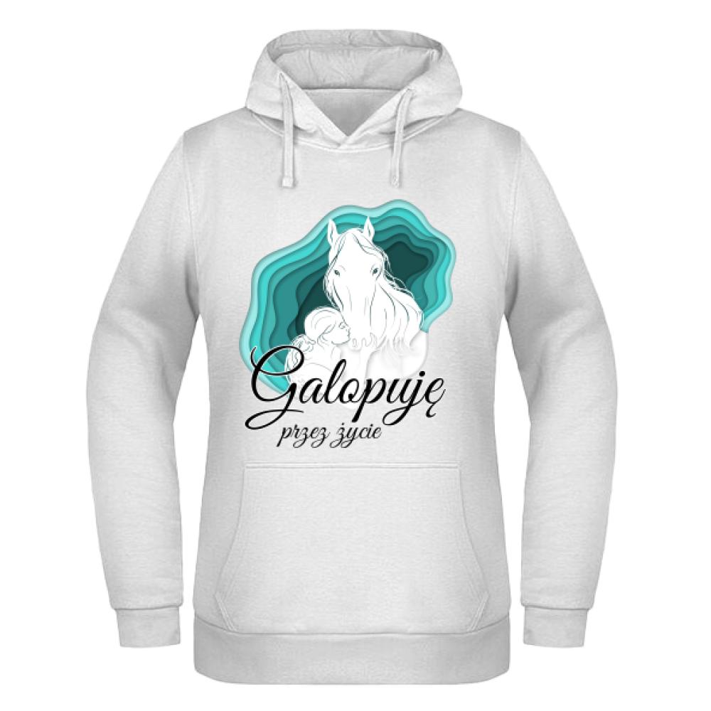Galopuję przez życie 2 bluza damska z kapturem