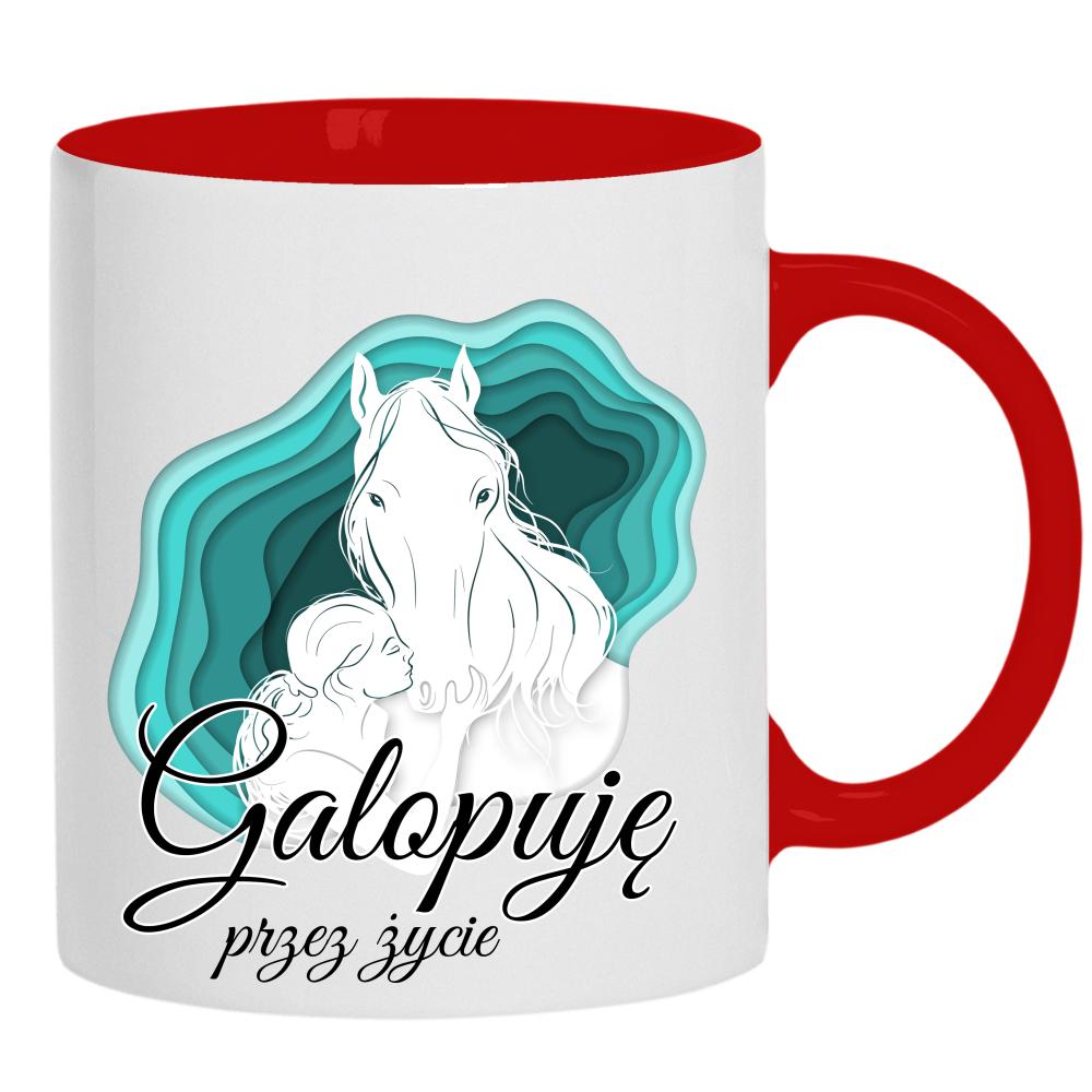 Galopuję przez życie 2 kubek ucho kolor