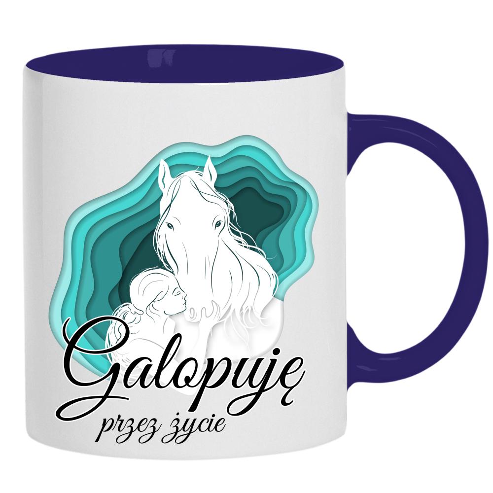 Galopuję przez życie 2 kubek ucho kolor kolor navy