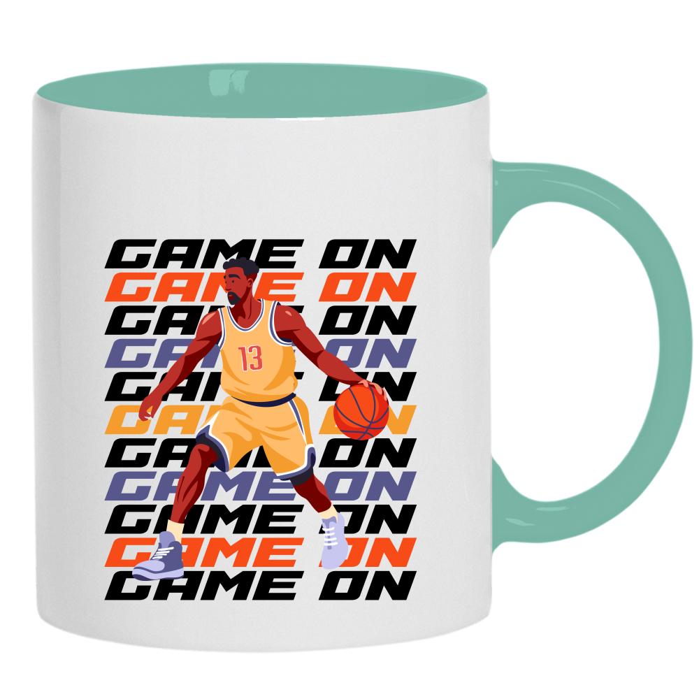 GAME ON GAME ON GAME ON kubek ucho kolor kolor miętowo zielony
