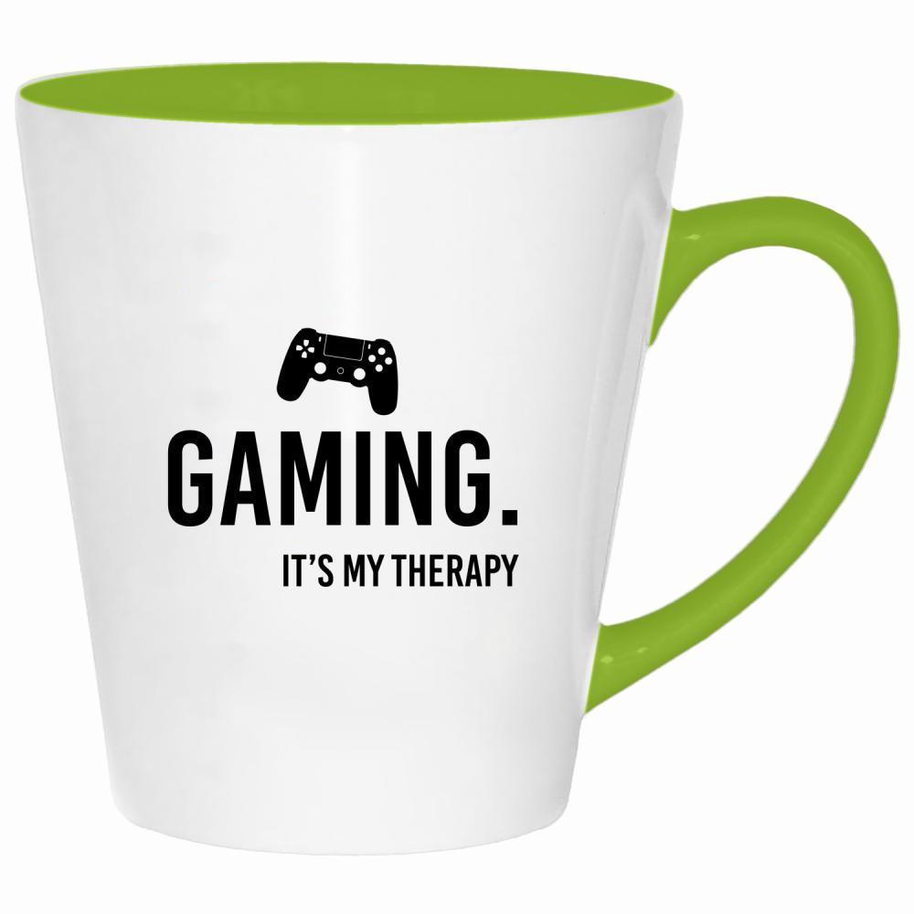 Gaming it’s my therapy kubek latte kolor limonka
