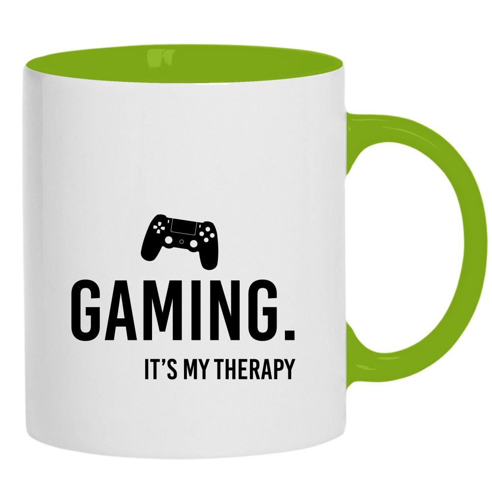 Gaming it’s my therapy kubek ucho kolor kolor zielony