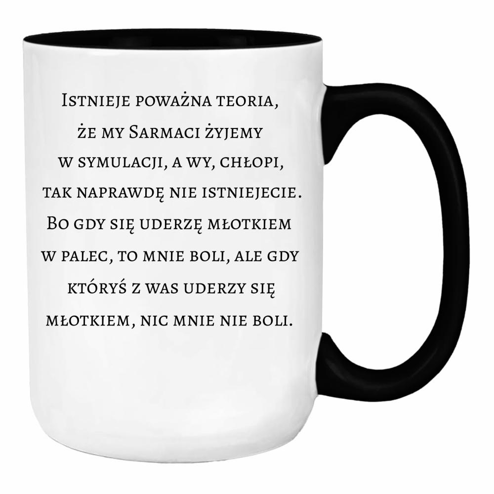 Gdy uderzę się młotkiem w palec, to mnie boli duży kubek ucho kolor kolor niebieski 2