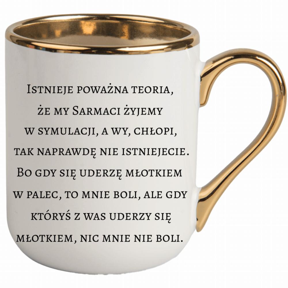 Gdy uderzę się młotkiem w palec, to mnie boli kubek elegant biały kolor biały