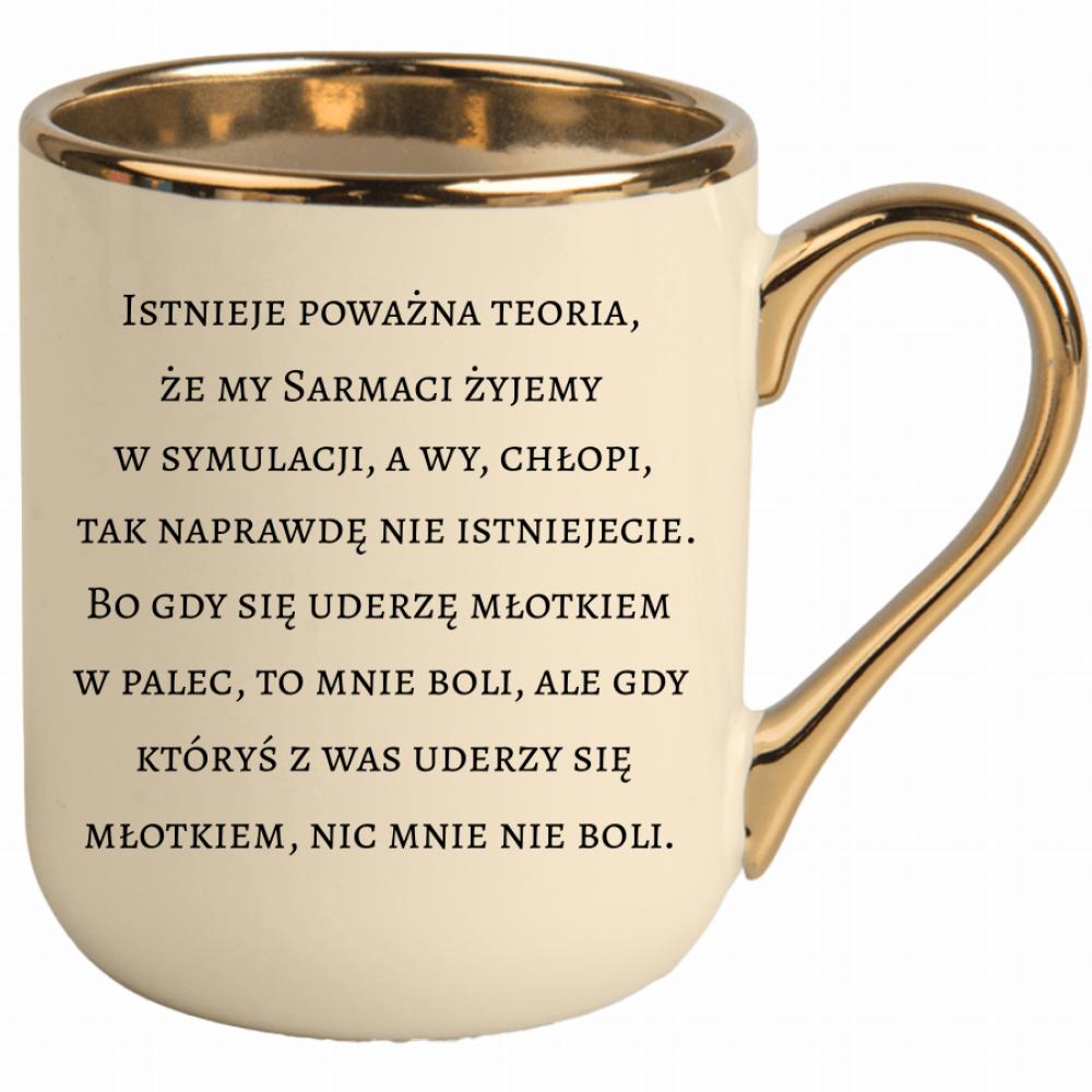 Gdy uderzę się młotkiem w palec, to mnie boli kubek elegant kremowy kolor niebieski