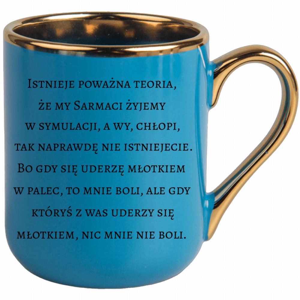 Gdy uderzę się młotkiem w palec, to mnie boli kubek elegant niebieski kolor zielony 2