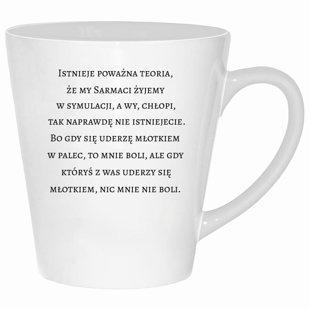 Gdy uderzę się młotkiem w palec, to mnie boli kubek latte kolor biały