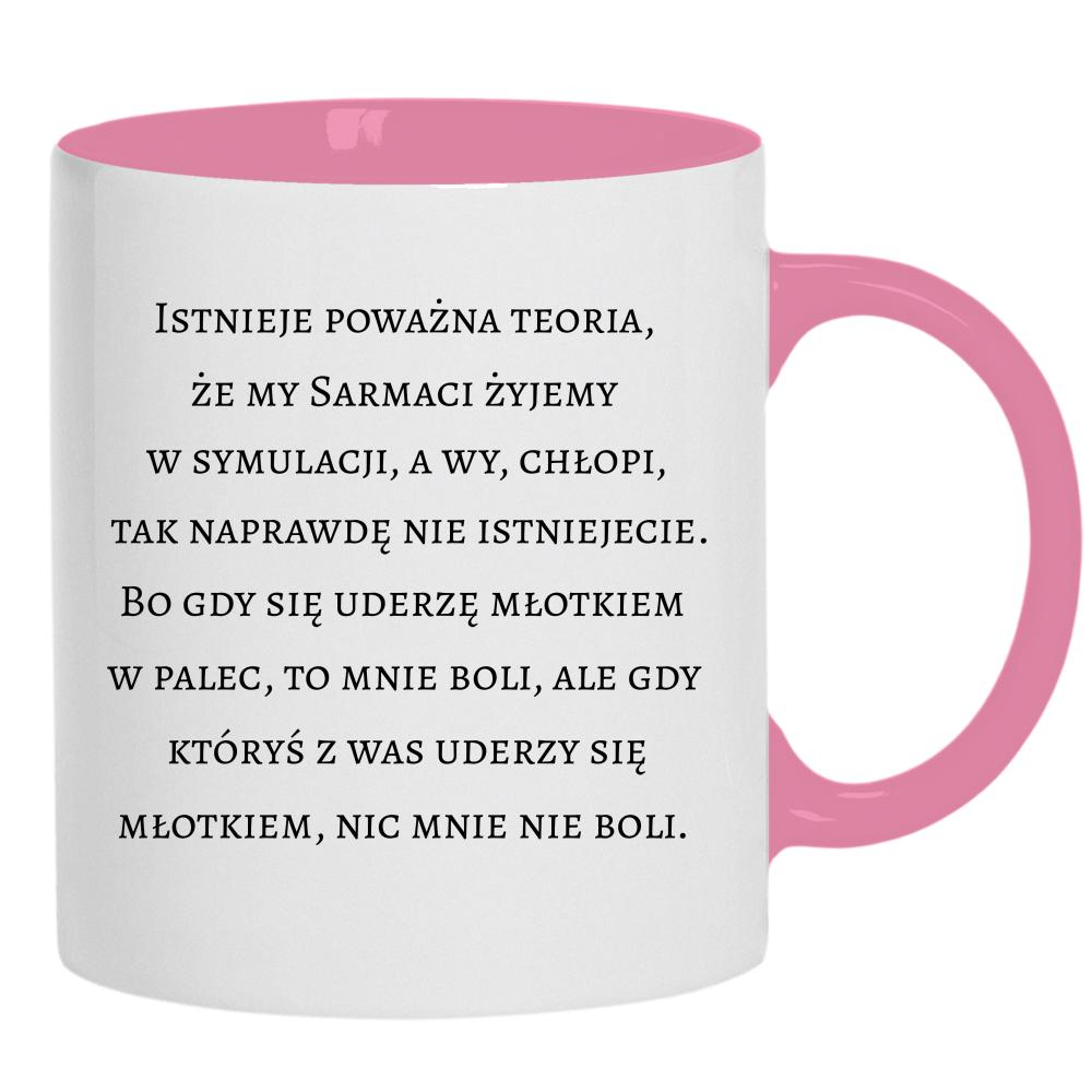 Gdy uderzę się młotkiem w palec, to mnie boli kubek ucho kolor kolor różowy