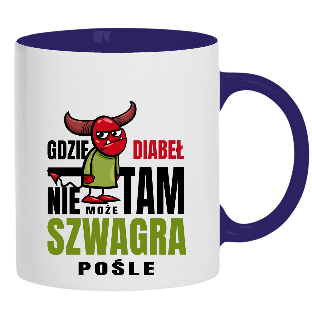 Gdzie diabeł nie może, tam szwagra pośle kubek ucho kolor kolor navy