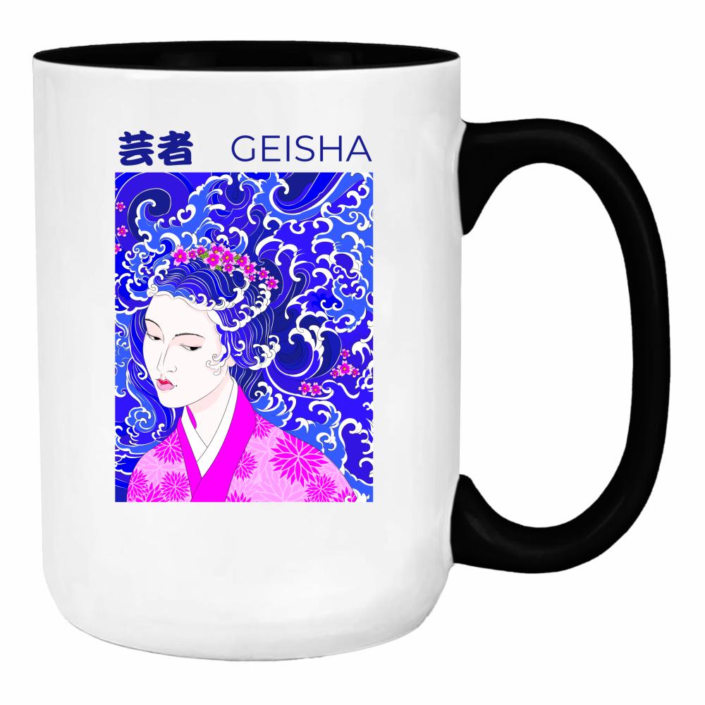 Geisha duży kubek ucho kolor kolor pink