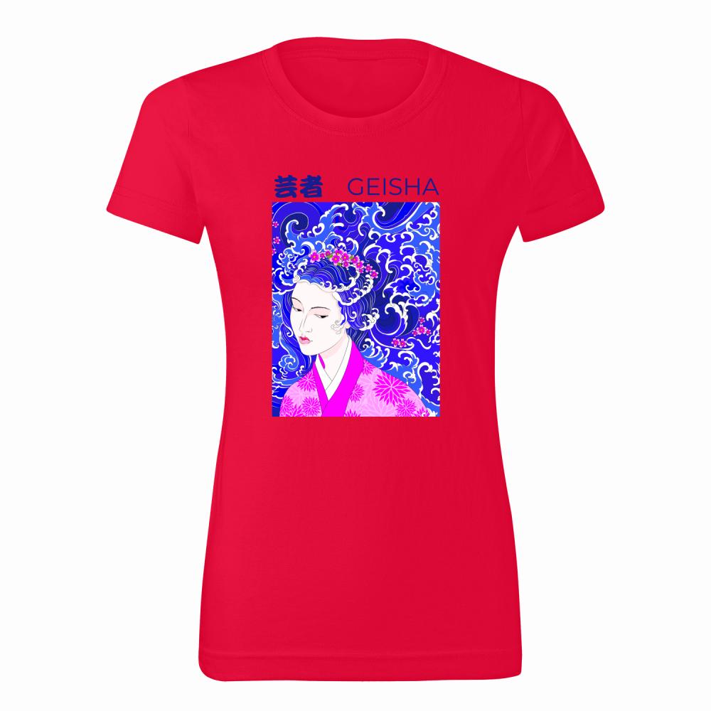 Geisha koszulka damska kolor czerwony