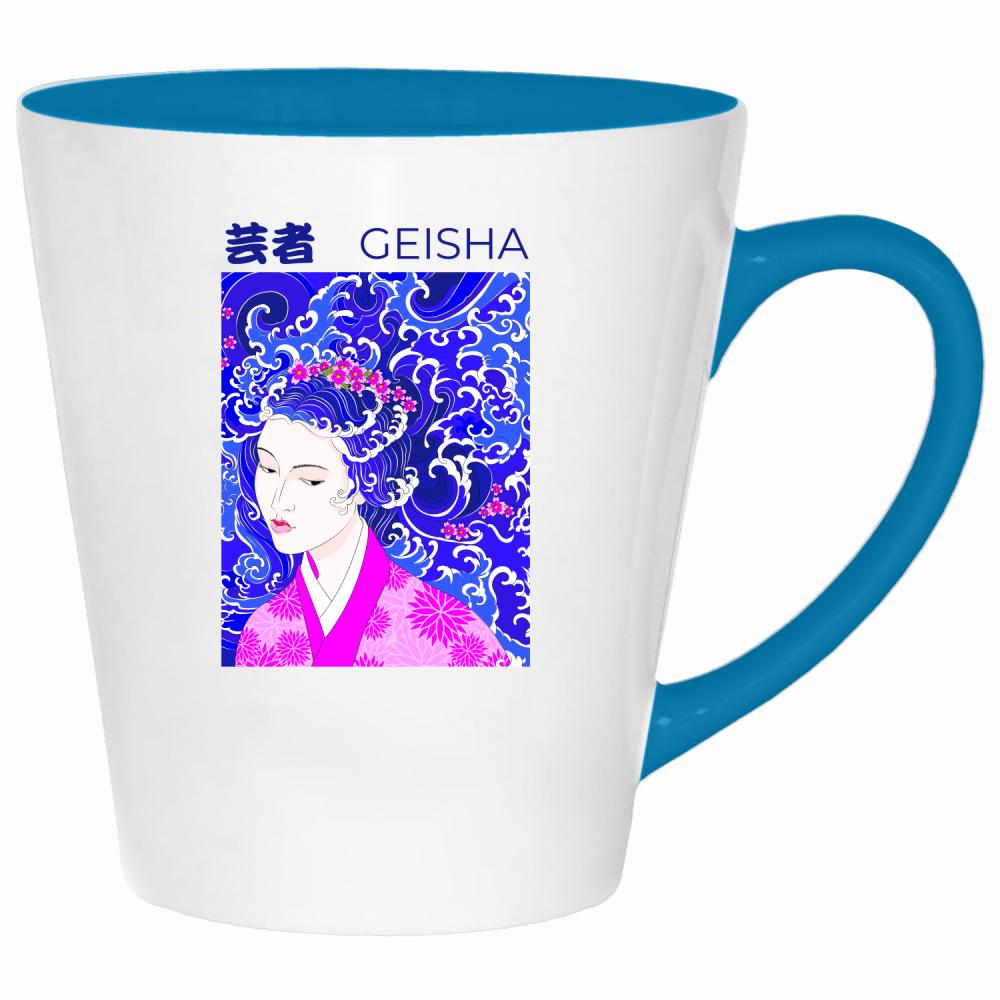 Geisha kubek latte kolor turkus
